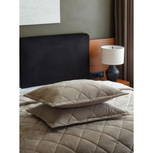 Покрывало стеганое велюр "Light Taupe"