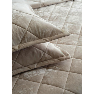 Покрывало стеганое велюр "Light Taupe"