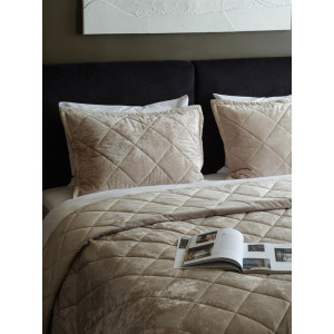 Набор для спальни покрывало+наволочки велюр "Light Taupe"