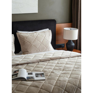 Набор для спальни покрывало+наволочки велюр "Light Taupe"