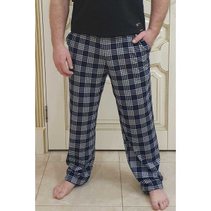 Брюки мужские БК-1439 кулирка (последний размер) т.син.с бел.клетк. 48