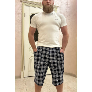 Шорты мужские ШК-279 кулирка (последний размер) т.син.с бел.клетк. 48