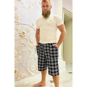 Шорты мужские ШК-279 кулирка (последний размер) т.син.с бел.клетк. 48