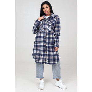 Жакет женский ЖФ-1888 футер с начесом (последний размер) клетка т.син с беж. 48,54