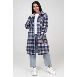 Жакет женский ЖФ-1888 футер с начесом (последний размер) клетка т.син с беж. 48,54