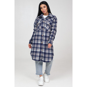 Жакет женский ЖФ-1888 футер с начесом (последний размер) клетка т.син с беж. 48,54