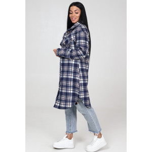 Жакет женский ЖФ-1888 футер с начесом (последний размер) клетка т.син с беж. 48,54