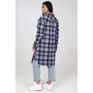 Жакет женский ЖФ-1888 футер с начесом (последний размер) клетка т.син с беж. 48,54