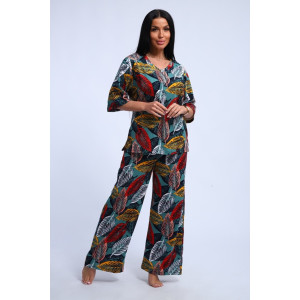 Костюм двойка женский "Джина-2" кулирка (последний размер) листопад 64