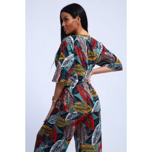 Костюм двойка женский "Джина-2" кулирка (последний размер) листопад 64