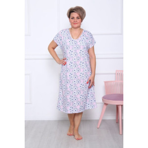 Сорочка женская "Натали Р-3" кулирка (последний размер) цветочки на розовом 66