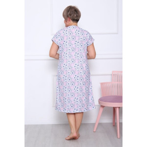 Сорочка женская "Натали Р-3" кулирка (последний размер) цветочки на розовом 66