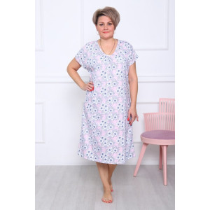 Сорочка женская "Натали Р-3" кулирка (последний размер) цветочки на розовом 66