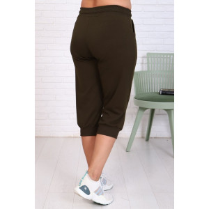 Бриджи женские "Ричи" футер 2-х нитка (последний размер) хаки 54