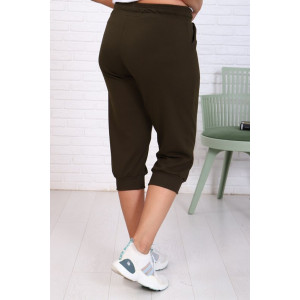 Бриджи женские "Ричи" футер 2-х нитка (последний размер) хаки 54