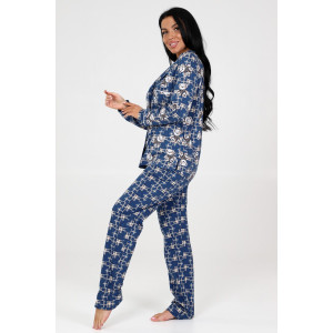 Костюм двойка женский "Леди" КК-448 кулирка (последний размер) мишки на синем 46 Костюм двойка женский "Леди" КК-448 кулирка (последний размер) мишки на синем 46