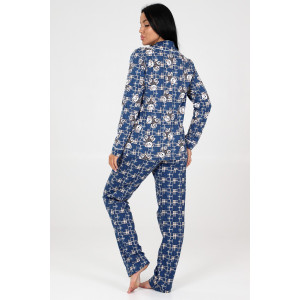 Костюм двойка женский "Леди" КК-448 кулирка (последний размер) мишки на синем 46 Костюм двойка женский "Леди" КК-448 кулирка (последний размер) мишки на синем 46