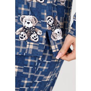 Костюм двойка женский "Леди" КК-448 кулирка (последний размер) мишки на синем 46 Костюм двойка женский "Леди" КК-448 кулирка (последний размер) мишки на синем 46