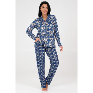 Костюм двойка женский "Леди" КК-448 кулирка (последний размер) мишки на синем 46 Костюм двойка женский "Леди" КК-448 кулирка (последний размер) мишки на синем 46