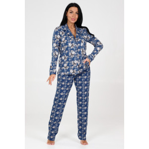 Костюм двойка женский "Леди" КК-448 кулирка (последний размер) мишки на синем 46 Костюм двойка женский "Леди" КК-448 кулирка (последний размер) мишки на синем 46