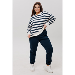 Костюм двойка женский К249 футер 2-х нитка пенье (р-ры: 46-60) темно-синий