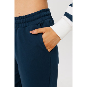 Костюм двойка женский К249 футер 2-х нитка пенье (р-ры: 46-60) темно-синий