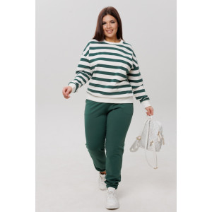 Костюм двойка женский К249 футер 2-х нитка пенье (р-ры: 46-60) зеленый