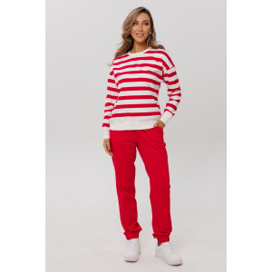 Костюм двойка женский К249 футер 2-х нитка пенье (р-ры: 46-60) красный