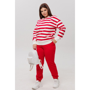 Костюм двойка женский К249 футер 2-х нитка пенье (р-ры: 46-60) красный