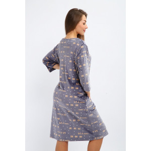 Халат женский №194 стрейч велюр (р-ры: 48-58) серый