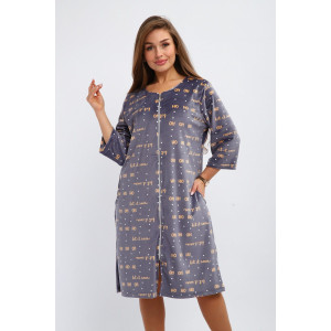 Халат женский №194 стрейч велюр (р-ры: 48-58) серый