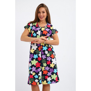 Халат женский №266 кулирка (р-ры: 50-60) синий