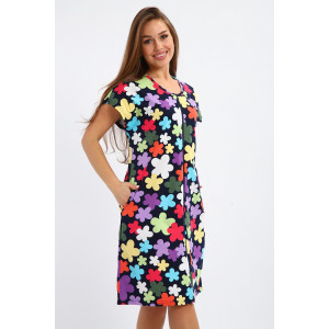 Халат женский №266 кулирка (р-ры: 50-60) синий