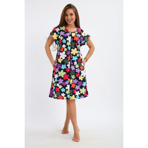 Халат женский №266 кулирка (р-ры: 50-60) синий