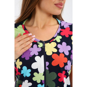 Халат женский №266 кулирка (р-ры: 50-60) синий