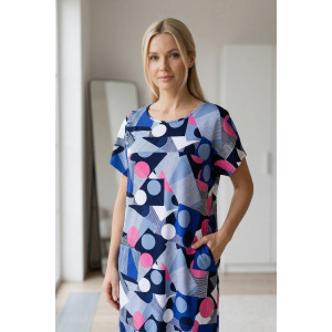 Туника женская "Грета" кулирка (р-ры: 50-60) геометрия