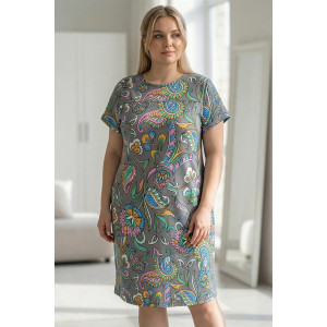 Туника женская "Грета" кулирка (р-ры: 50-60) цветы