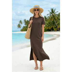 Платье женское "Стелла" кулирка (р-ры: 44-54) шоколад