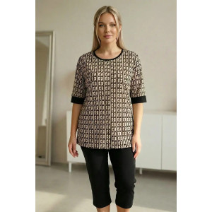 Костюм двойка женский "Монро" кулирка (р-ры: 50-64) узор