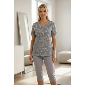 Костюм двойка женский "Арина" кулирка (р-ры: 50-60) серый