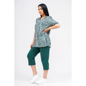 Костюм двойка женский "Арина" кулирка (р-ры: 50-60) зеленый