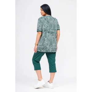 Костюм двойка женский "Арина" кулирка (р-ры: 50-60) зеленый