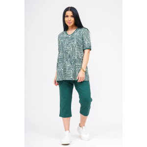 Костюм двойка женский "Арина" кулирка (р-ры: 50-60) зеленый