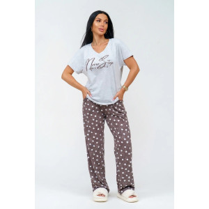 Пижама женская "Фиеста" кулирка (р-ры: 48-58) горох