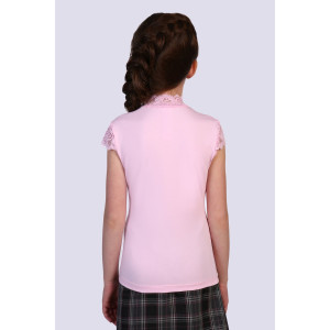 Блузка школьная №13151 "Надежда" кулирка с лайкрой (р-ры: 122-164) светло-розовый