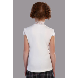 Блузка школьная №13151 "Надежда" кулирка с лайкрой (р-ры: 122-164) крем