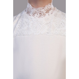 Блузка школьная №13151 "Надежда" кулирка с лайкрой (р-ры: 122-164) крем