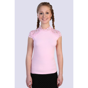 Блузка школьная №13124 "Стелла" кулирка с лайкрой (р-ры: 122-164) светло-розовый