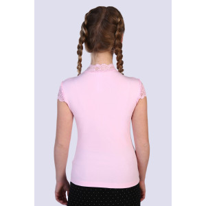 Блузка школьная №13124 "Стелла" кулирка с лайкрой (р-ры: 122-164) светло-розовый