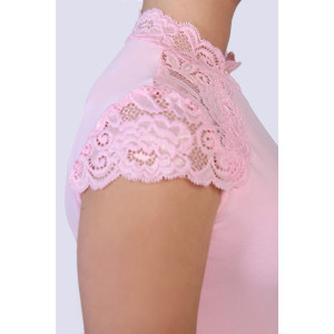 Блузка школьная №13124 "Стелла" кулирка с лайкрой (р-ры: 122-164) светло-розовый